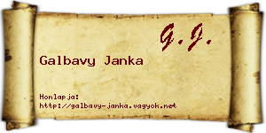 Galbavy Janka névjegykártya